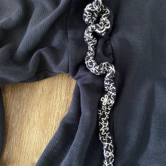 Navy LOFT Ruffle Sweatshirt - Picture 2 of 4